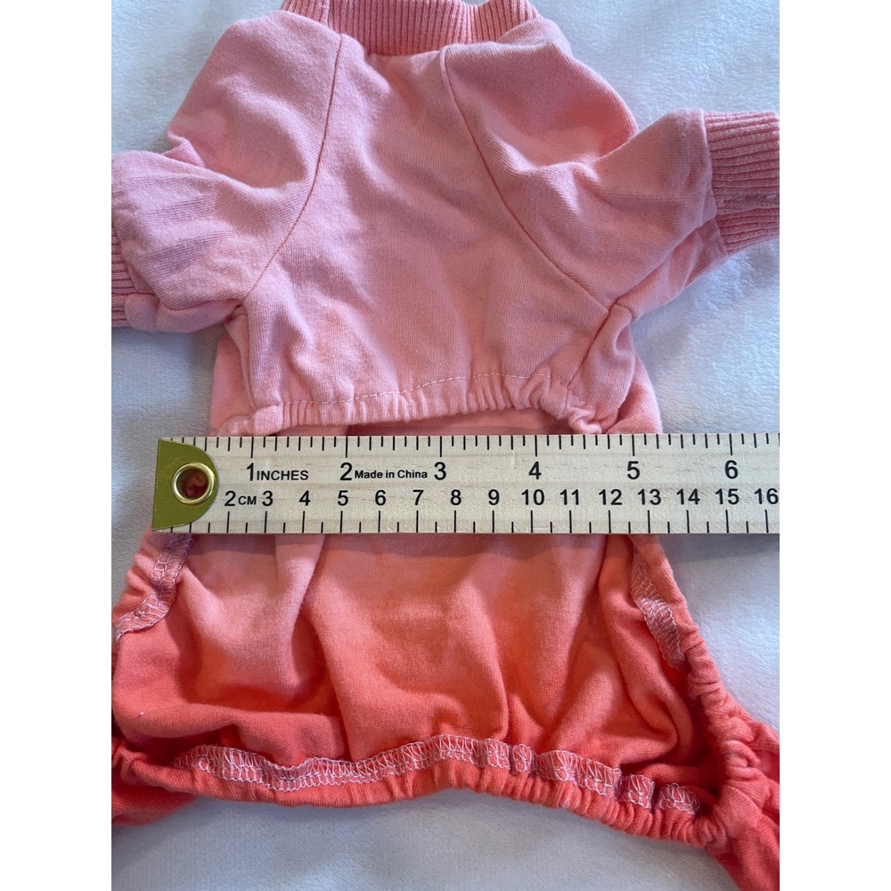 Pink Orange Ombre Pet Pajamas Small Dog Cat Jumpsuit XS Jersey Knit One Piece‎ - Picture 5 of 6